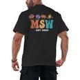 MSW Est 2025 Graduation School Social Worker Shirt Master Men's Back Print T-Shirt