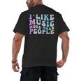 I Like Music More Than People Introvert Musician Retro Men's Back Print T-Shirt I Like Music More Than People Introvert Musician Retro Men's Back Print T-Shirt