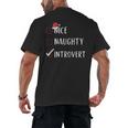 Nice Naughty Introvert List Christmas Introvert Men's Back Print T-Shirt