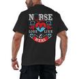 Nurse Live Love Heal Graduation Appreciation Valentines Day Men's Back Print T-Shirt