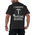 Nursing School Graduation Shirt I Survived RN Gift Men's Back Print T-Shirt
