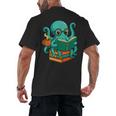 Octopus Reading Book Reading Bookworm Reader Men's Back Print T-Shirt Octopus Reading Book Reading Bookworm Reader Men's Back Print T-Shirt