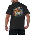 Open Book With Colorful Floral Reading Magic Men's Back Print T-Shirt