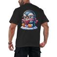 Penguin Reading a Book Animal Men's Back Print T-Shirt