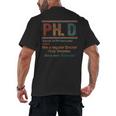 PHD Definition Doctor Of Philosophy Degree Graduation Men's Back Print T-Shirt
