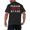 Please Leave By 9 Introvert Party Anti-Social Birthday Men's Back Print T-Shirt