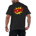 POW -Adults Kids Comic Book Cartoon Pop Art Novelty Sarcastic Men's Back Print T-Shirt