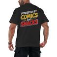 Powered By Comics And Snacks Comic Book Lover Men's Back Print T-Shirt