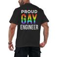 Proud Gay Engineer LGBTQ Rainbow Engineering Graduation Men's Back Print T-Shirt