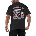 Proud Mom Of Two 2019 Graduates Twin Mama Mother Graduation Men's Back Print T-Shirt