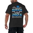 Proud Niece Of Two 2024 Graduate Class 2024 Graduation Men's Back Print T-Shirt