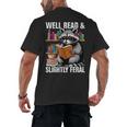 Well Read & Slightly Feral Raccoon Book Lover Graphic Men's Back Print T-Shirt
