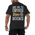 Red Ribbon Week Say No To Drugs Say Yes To Books Drug Free Men's Back Print T-Shirt