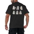 Retro Ghost Reading Books Halloween Bookish Ghost Bookworm Men's Back Print T-Shirt