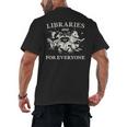 Retro Libraries Are For Everyone Racoon Reading Book Lover Men's Back Print T-Shirt Retro Libraries Are For Everyone Racoon Reading Book Lover Men's Back Print T-Shirt