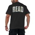Retro Read Floral Reading Bookworm Librarian Book Lover Men's Back Print T-Shirt