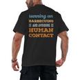 Running On Barbecuing Social Introvert Humor Vintage Men's Back Print T-Shirt
