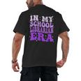 In My School Librarian Era Groovy Back To School Book Lover Men's Back Print T-Shirt In My School Librarian Era Groovy Back To School Book Lover Men's Back Print T-Shirt