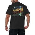 Senior 2024 Groovy Retro Class Of 2024 Graduation Senior 24 Men's Back Print T-Shirt