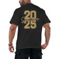 Senior 2025 Class Of 2025 Gold Senior Graduation Men's Back Print T-Shirt