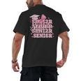 Senior 2026 Class Of 2026 Cute Coquette Pink Bow Graduation Men's Back Print T-Shirt
