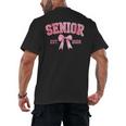 Senior 2026 Coquette Pink Bow Class Of 2026 Graduation Girls Men's Back Print T-Shirt