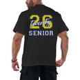 Senior Class 2026 Graduation Yellow Blue Letters Men's Back Print T-Shirt