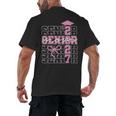 Senior Mom 2027 Class Of 2027 Coquette Bow Graduation 2027 Men's Back Print T-Shirt