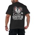 Senior Sister Class Of 2026 Baseball Graduation Heart Men's Back Print T-Shirt