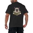 Siamese Cat Reading Book How To Train Your Human Humorous Men's Back Print T-Shirt Siamese Cat Reading Book How To Train Your Human Humorous Men's Back Print T-Shirt