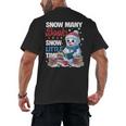 Snowman Winter Snow So Many Books Christmas Snow Little Time Men's Back Print T-Shirt