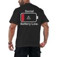 Social Battery Low Anti-Social Introvert Men's Back Print T-Shirt Social Battery Low Anti-Social Introvert Men's Back Print T-Shirt