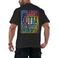 Straight Outta 5th Grade Class Of 2022 School Graduation Men's Back Print T-Shirt