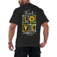 Sunflower Teach Love Inspire Cool Graduation Teacher School Men's Back Print T-Shirt