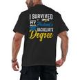 i Survived My Husbands Bachelors Degree Graduation Gifts Men's Back Print T-Shirt