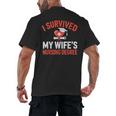 I Survived My Wife's Nursing Degree Rn Graduation Nurse Men's Back Print T-Shirt