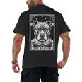 Tarot Card Vintage Pit Bull Pittie Dog Book Lover The Reader Men's Back Print T-Shirt Tarot Card Vintage Pit Bull Pittie Dog Book Lover The Reader Men's Back Print T-Shirt