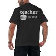 Teacher Est 2018 Vintage Graduation Men's Back Print T-Shirt