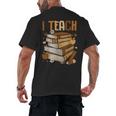 History Month I Teach Melanin Book Black Teacher Men's Back Print T-Shirt