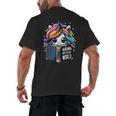 Unicorn Reading Book Reader Introvert Book Lover Humor Men's Back Print T-Shirt