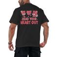 Valentine Day Book Read Your Heart Out Lovers Teacher Kids Men's Back Print T-Shirt Valentine Day Book Read Your Heart Out Lovers Teacher Kids Men's Back Print T-Shirt