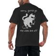 Vibes Are Off Cat Skateboard Introvert Sarcastic Humor Men's Back Print T-Shirt
