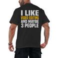 Video Editor Introvert Editing Production Filmmaking Job Men's Back Print T-Shirt Video Editor Introvert Editing Production Filmmaking Job Men's Back Print T-Shirt