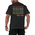Vintage Teacher Established 2018 Graduation Men Men's Back Print T-Shirt