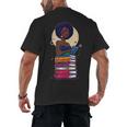 Woman And Books Stack Afro Girl Reading Lover Men's Back Print T-Shirt Woman And Books Stack Afro Girl Reading Lover Men's Back Print T-Shirt