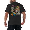 A Woman Cannot Survive On Books Alone She Also Needs Yarn Men's Back Print T-Shirt A Woman Cannot Survive On Books Alone She Also Needs Yarn Men's Back Print T-Shirt