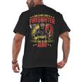 Woman Firefighter Aunt TiTi Auntie Black Graduation Men's Back Print T-Shirt