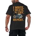 I Write Book Writer Author Book Writing Novelist Men's Back Print T-Shirt