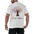 100 Days In The Books Reading Teacher 100th Day Of School Premium Tri-Blend Men's Back Print T-Shirt