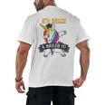 8TH GRADE NAILED IT UNICORN DABBING GRADUATION T-SHIRT Men's Back Print T-Shirt
